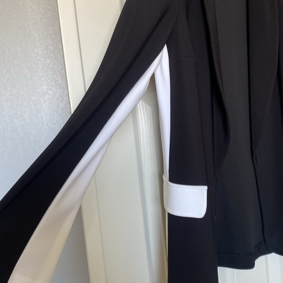 Joseph Ribkoff black & white tuxedo jacket - Picture 2 of 5
